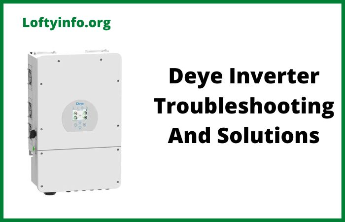 Deye Inverter Troubleshooting