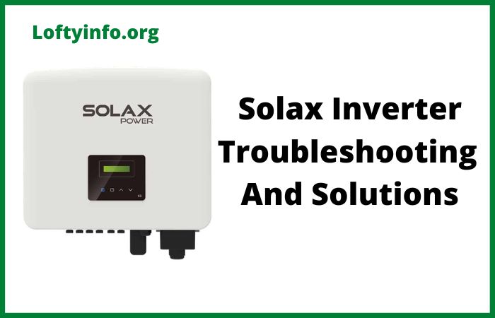 Solax Inverter Troubleshooting